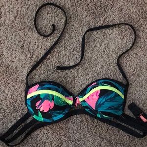 Multicolor floral push up bikini top